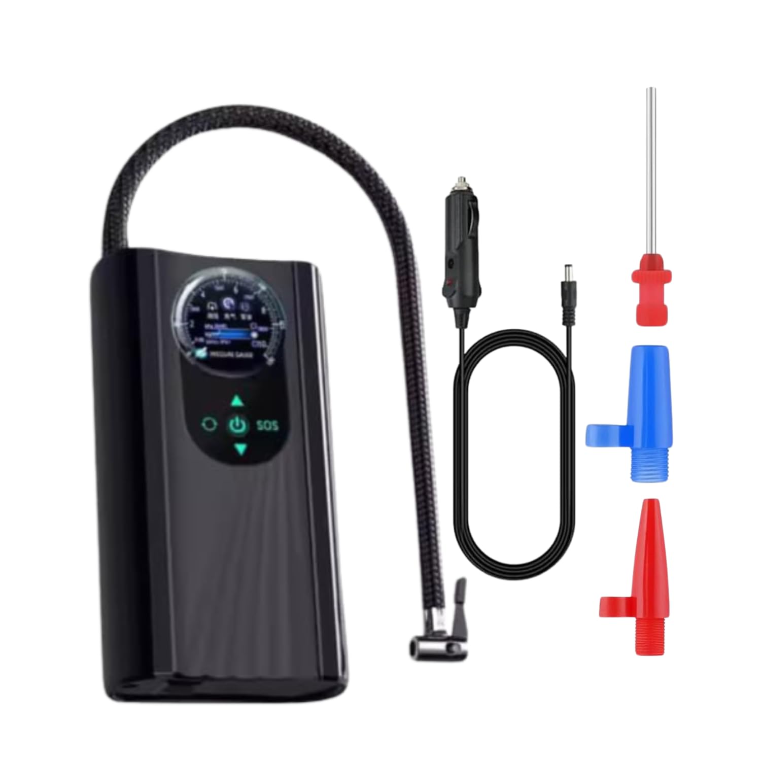Gonfleur de pneu portatif ELECTRIQUE, compresseur d'air portable multifonctionnel | 150 psi | Électrique filaire