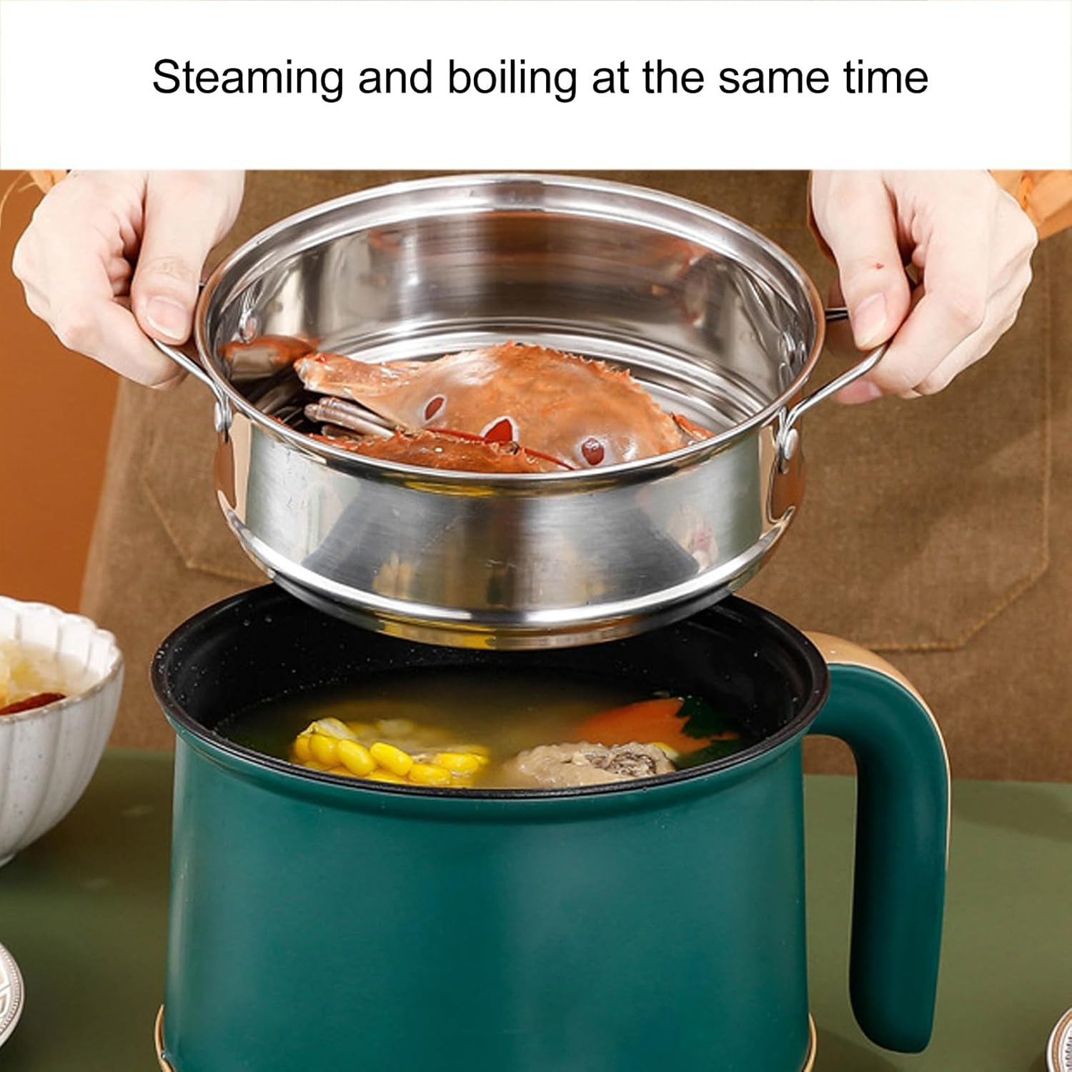 Cuiseur électrique multifonction à marmite antiadhésive, authentique pour des cuissons rapide et discrètes | 1.8L