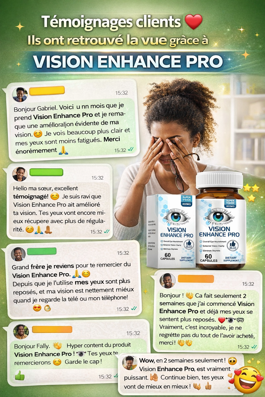 TA VISION DEVIENT DE PUS EN PLUS FLOUE ? Vision Enhance Pro EST LE COMPLEMENT PARFAIT POUR REDONNER VIE A TON CONFORT VISUEL TANT SOUHAITE;