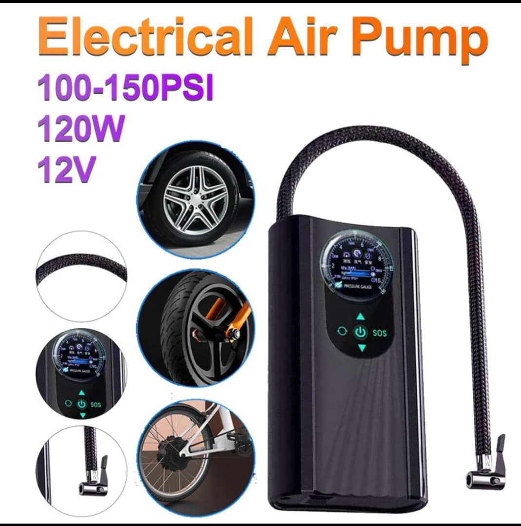 Gonfleur de pneu portatif ELECTRIQUE, compresseur d'air portable multifonctionnel | 150 psi | Électrique filaire