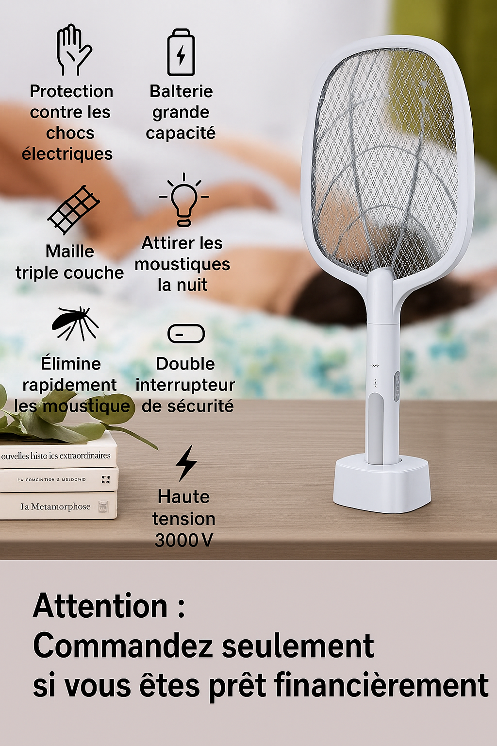 La raquette anti-moustique intelligente = Protégez votre famille des moustiques, jour et nuit